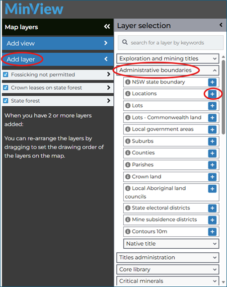 Instructions on how to add the map administrative layer for towns