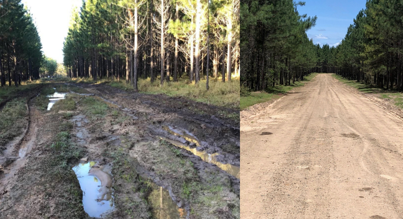 Road before and after